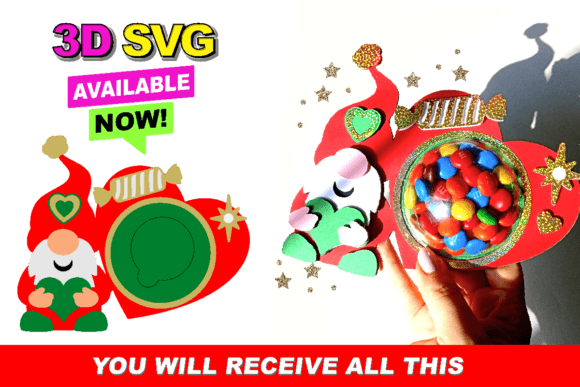 A 3D SVG Candy Holder for Valentine-Inspired Christmas Branding