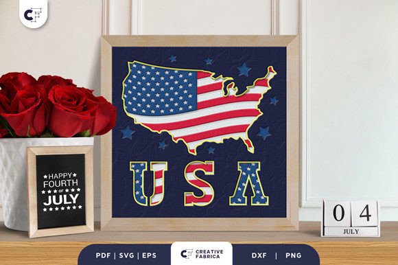 A Patriotic Shadow Box: Using 3D SVG Designs for Seasonal Branding