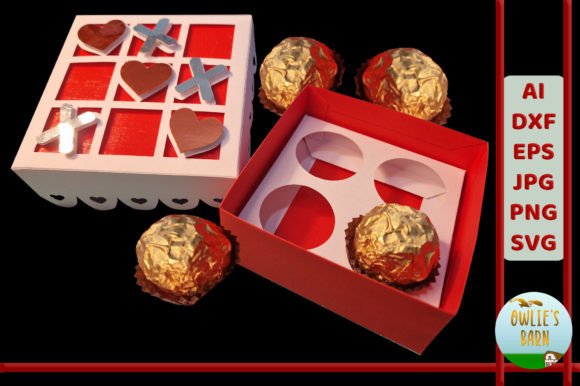 A Valentine's Tic Tac Toe Chocolate Box: Clever 3D SVG Shapes
