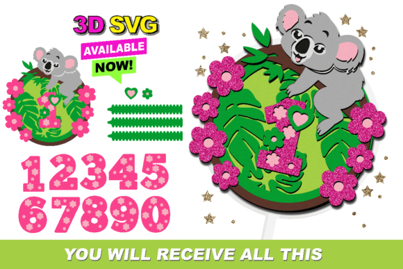 Embroidery Designer's Review of the Shaker Cake Topper SVG Koala