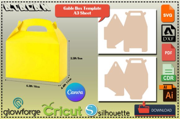 Gable Gift Box Template for Branding & Visual Content