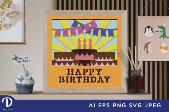 Happy Birthday Cake Paper Cut: A 3D SVG for Crafters