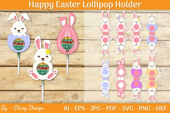 Happy Easter Lollipop Holder Svg for Your 3D Craft Projects
