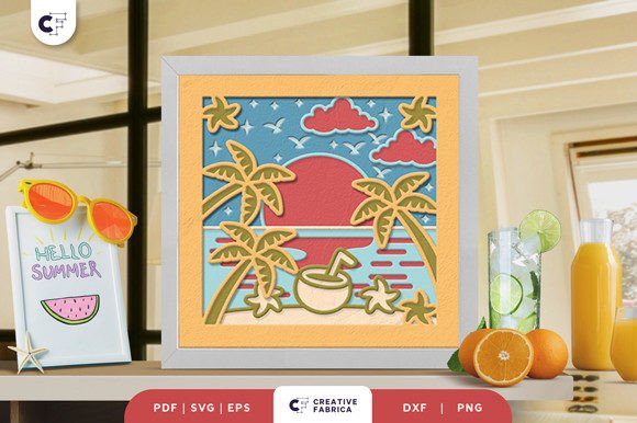 Hello Summer Shadow Box: A 3D SVG for Seasonal Crafting