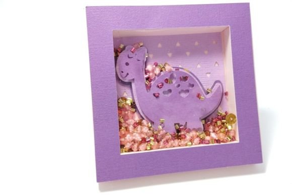 Mini Shadow Box Dino Baby Girl: A 3D SVG Asset Review