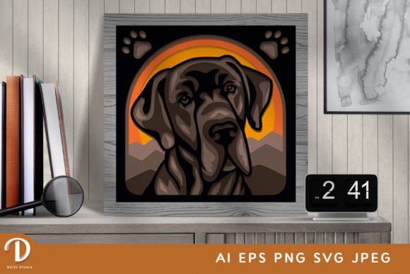 Using a Great Dane Shadow Box SVG in Local Business Branding